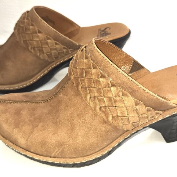 Sofft Car110 Women's Tan Leather Sock Lining Clogs Size 7 - Picture 1 of 10